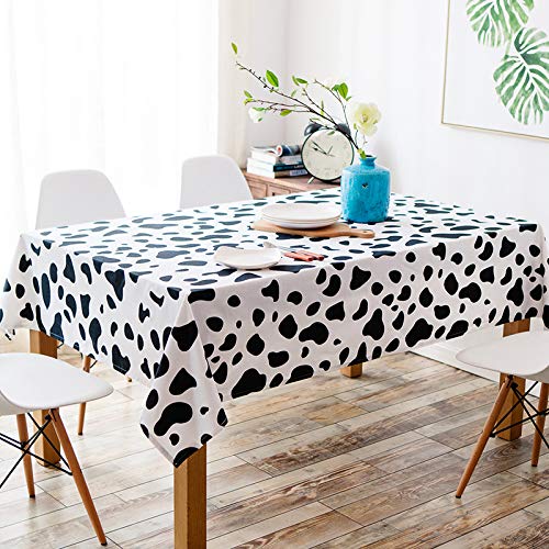 Cow Print Decor Tablecloth Polyester Cotton Tablecloth,