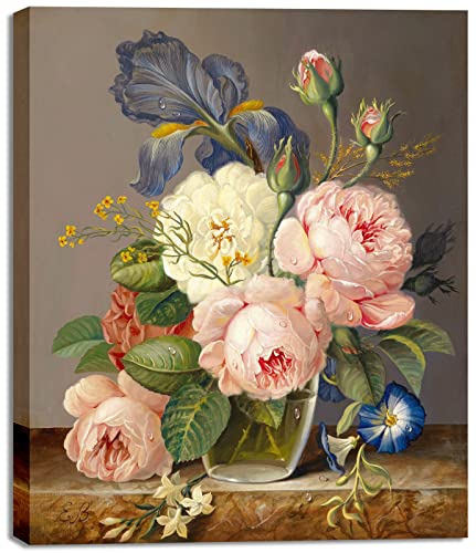 Paint by Number for Adults Beginner Students,Ideal Gift Choice for Birthday and Any Festival, DIY Acrylic Painting Kit for Hoom Decor Canvas ONLY -16x20inch, Flowers