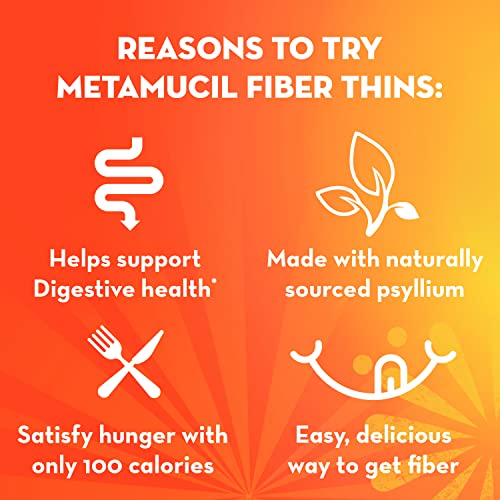 Metamucil, Fiber Thins, Daily Psyllium Husk Fiber Suppl