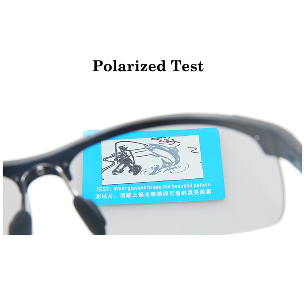 Men&#39;s Photochromic Polarized UV400 Sunglasses for Outdoor Fishing Golf Beach Baseball Sports Black