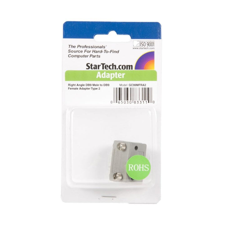 Right Angle DB9 to DB9 Serial Cable Adapter Type 2 - M/F (GC99MFRA2),Gray