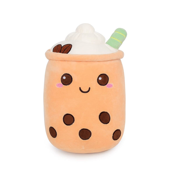 AIXINI 19.6 inch Stuffed Bubble Tea Plush Coffee Pillow Cartoon Cylindrical Milk Boba Tea Cup Pillow, Super Soft Kawaii Hugging Cushion Realistic Plush Food