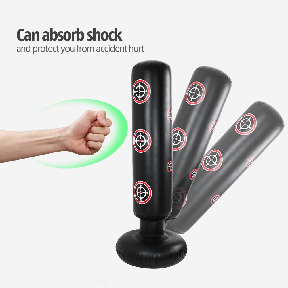 Inflatable Kids Punching Bag - ,Tall 5’ 3” Punching Bags for Kids,Free Standing Punch Bag,Punching Dummy Kids,Kick Boxing Bag with Air Pump Gift Box,Relieve Pent Up Energy in Kids (Target, 160)