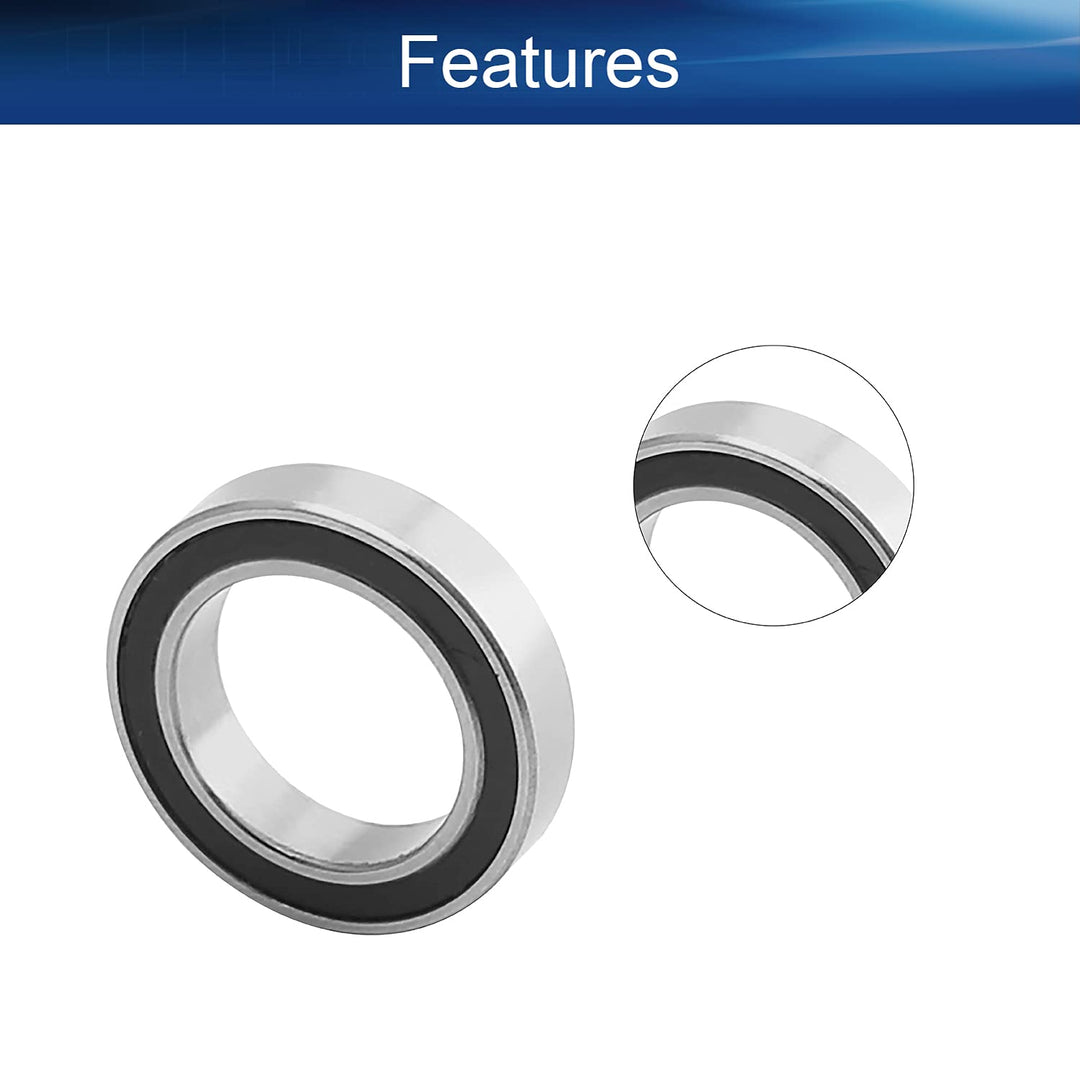 2Pcs 6701-2RS Deep Groove Ball Bearing, 12x18x4mm Double Sealed GCr15 P0 Z1 Deep Groove Rolling Bearings