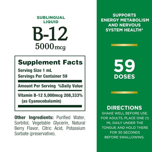 Nature's Bounty Vitamin B Complex Liquid, B12 Vitam