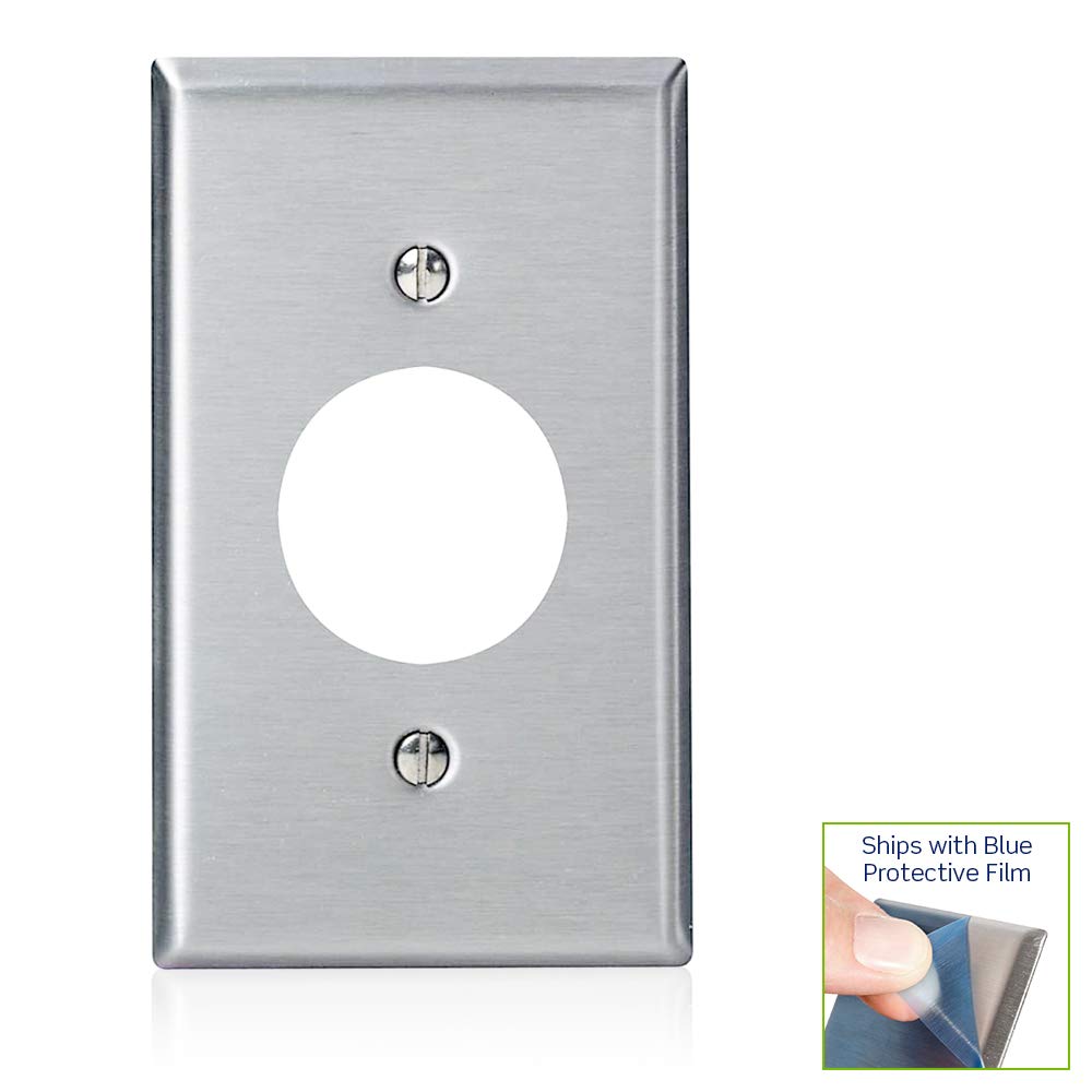 84004-40 1-Gang, Single 1.406-Inch Hole Device Receptacle Wallplate, Standard Size, Device Mount, Stainless Steel