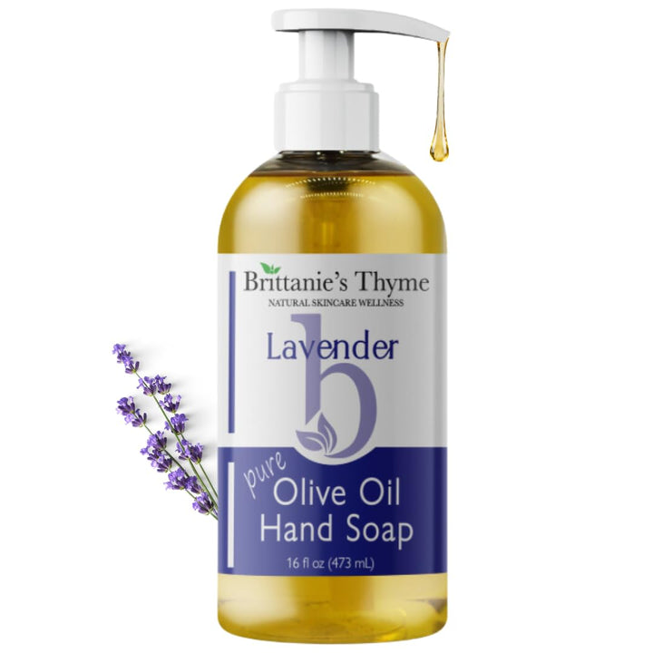 Brittanie27s Thyme Lavender: Organic Hand Soap, Lavender, 16 Oz - Made Olive Oil And Natural Luxurious Essential Oils. Vegan &amp; Gluten Free