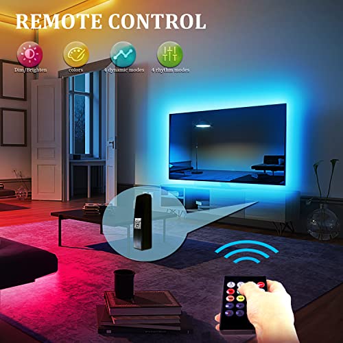 LED Lights for TV 14.8ft,TV LED Backlight for 65-75Inch, RGB Behind TV LED Lights for Bluetooth,Music Sync APP and Remote Control, Strip Lighting for Christmas Gaming Room HDTV Mood