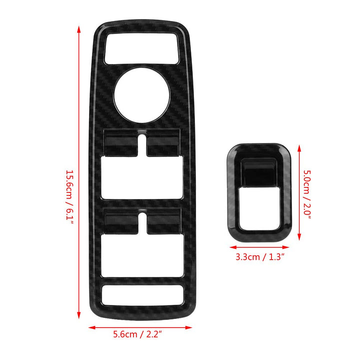 5 Pcs Keenso Carbon Fiber Power Window Buttons, Switch Button Cover Trim Accessories Decoration for A B C E CLA GLA GLK ML GLE Class W204