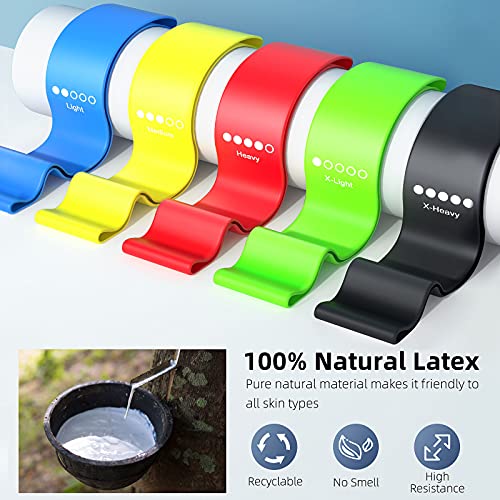 Resistance Bands for Working Out, Elastic Exercice Loop Bands for Physical Therapy, Yoga Starter Set of Stretch Bands for Booty Legs, Pilates Flexbands