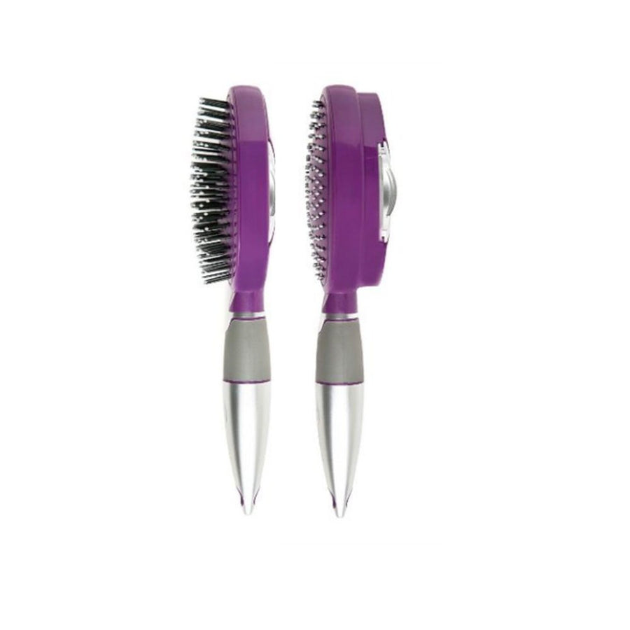 - Easy Clean Retractable Bristles and Detangling Oval Brush for Curly, Straight and Thick Hair - Wet and Dry Hair - Purple