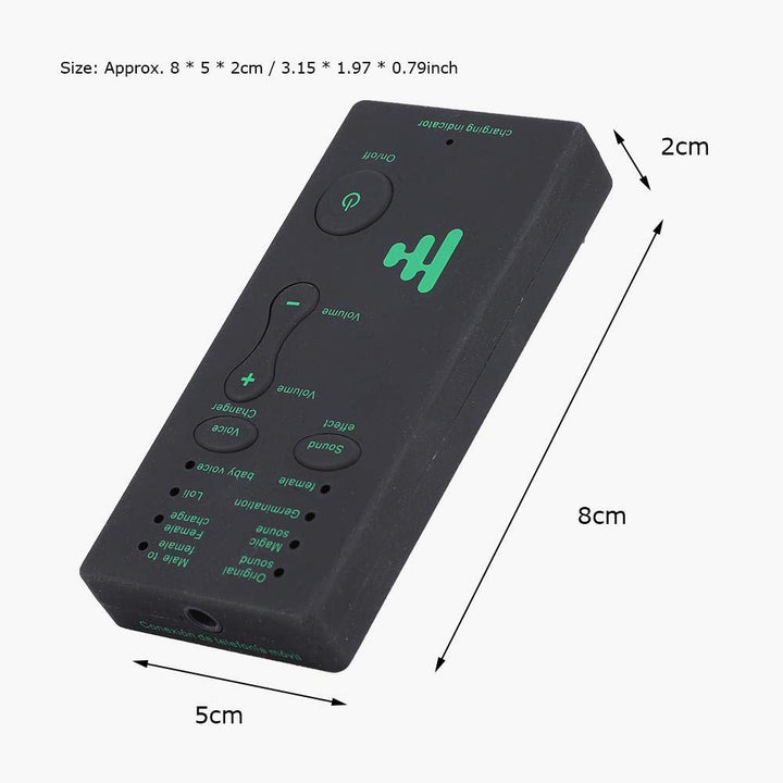 Voice Changer for One Portable Microphone Sound Effect Live Broadcast Voice Disguiser for Mobile Phone PC Laptops One Games