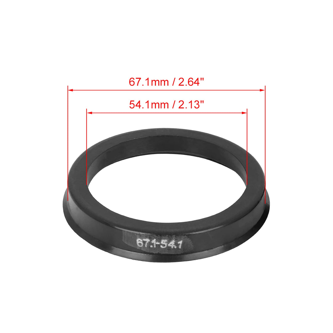 4pcs Plastic 67.1mm OD to 54.1mm ID Car Hub Centric Rings Wheel Bore Center Spacer Hub Rings Black