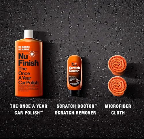4 Piece Car Care Kit, All in One Complete Car Care Kit, Includes Scratch Doctor Scratch Remover, Car Polish, and 2 Microfiber Cloths