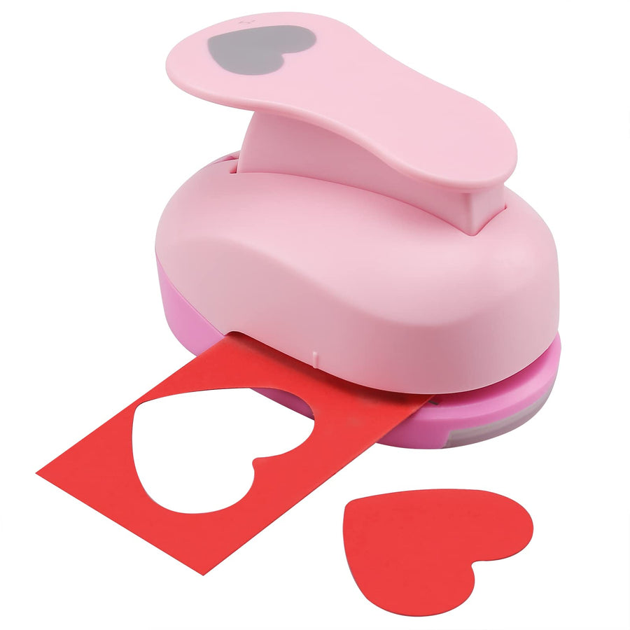 2 Inch Heart Punch, 50mm Heart Lever Action Craft Punch, Heart Shaped Hole Punch for Paper Crafts, Weddings, Cardstock, Gift Wrapping, Greeting Cards and Scrapbooks