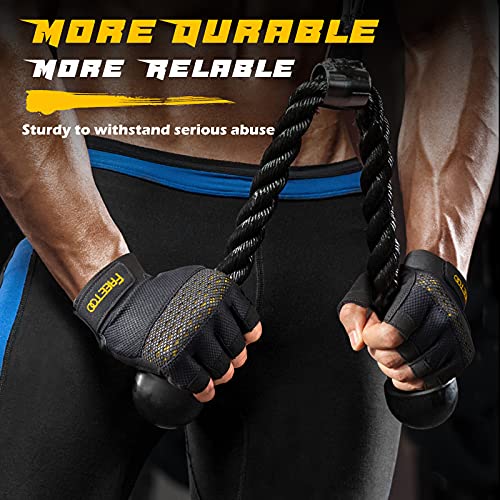 Workout Gloves for Men 2021 Latest, [Full Palm Protection] [Ultra Ventilated] Weight Lifting Gloves with Cushion Pads and Silicone Grip Gym Gloves Durable Training Gloves for Exercise Fitness