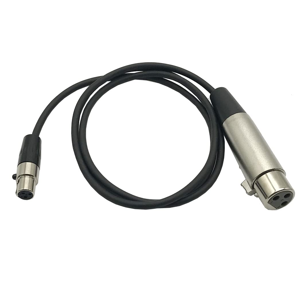 3 Pin Mini XLR Female to XLR Female Microphone Cable, 3-Pin Mini XLR (TA3F) to Regular XLR Female to Female Pro Lapel Microphone Cable (3.3Feet)