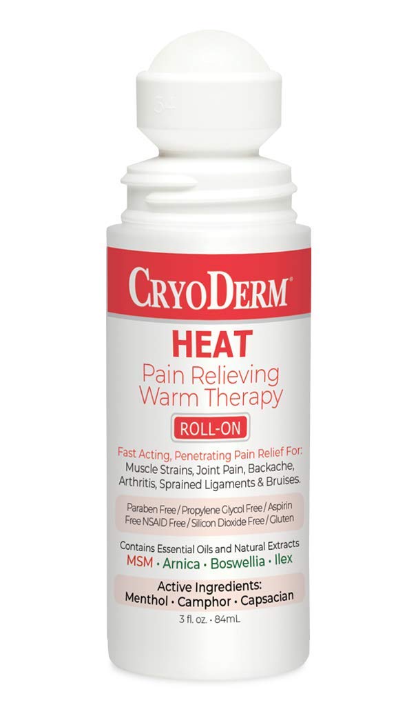 CryoDerm Heat Lotion 3 oz Roll On (1 Pack)