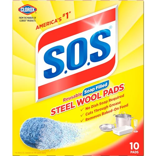 S.O.S Steel Wool Soap Pads, 10 Count