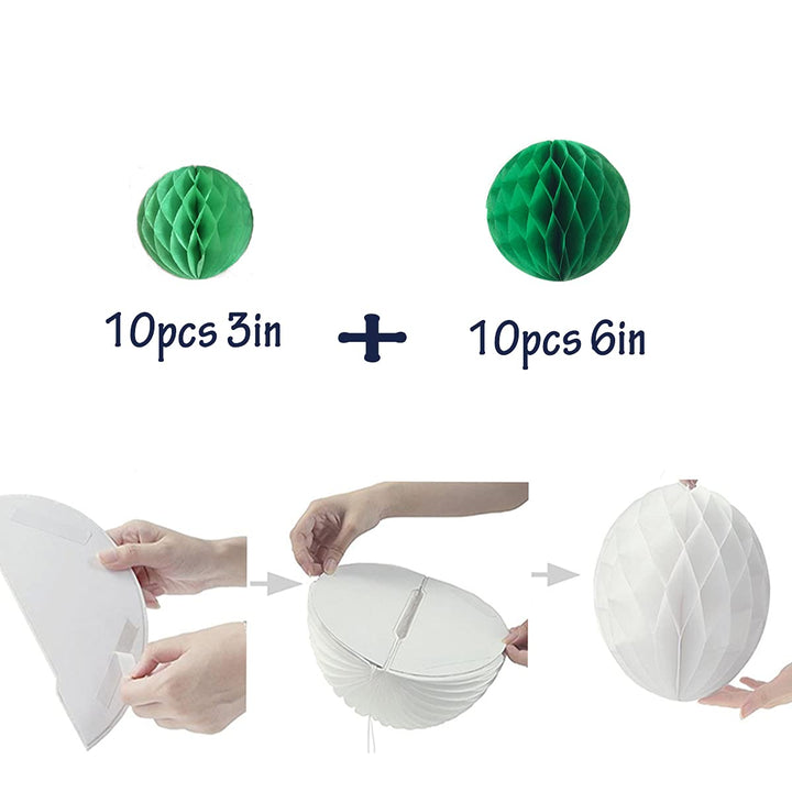 20pcs Honeycomb Flower Balls Party Honeycomb Balls Decoration Paper Flower Balls Tissue Paper Flower Ball Pom Poms Ball for Baby Shower Birthday Wedding Home Decor(3in+6in, Blue-Royal-Blue)