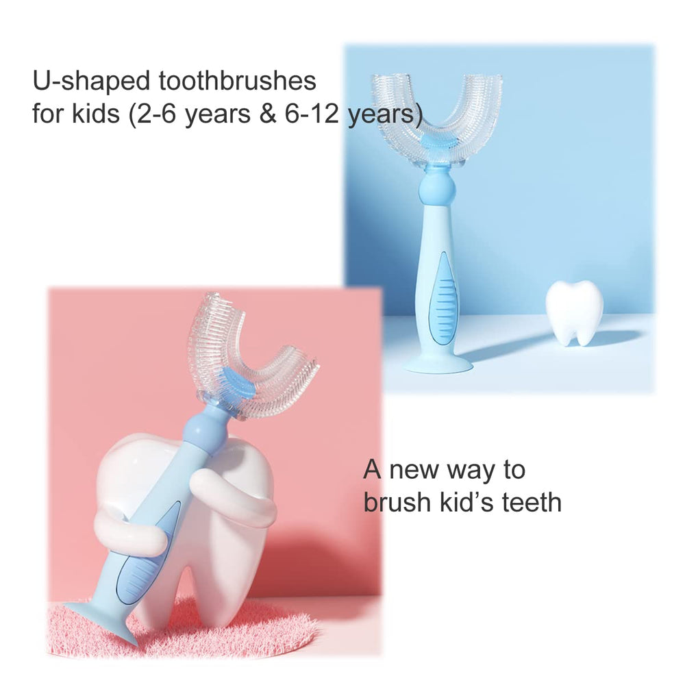Manual U-Shaped Toothbrushes for Kids 2-12 Years, Upgra