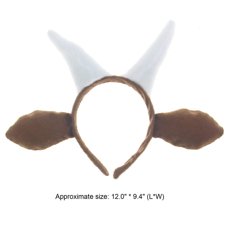 3 Pcs Halloween Goat Ears Headband Bow Tie Tail Plush Sheep Ram Antelope Horns Hair Hoops Bowtie Animal Headpiece Hairband Hair Bands Women Cosplay Costume Dress Up Christmas Birthday Party Accessory