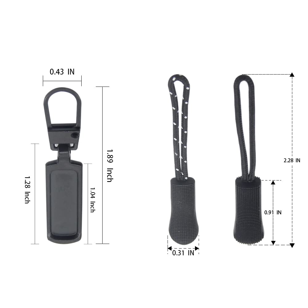 Zipper Pull Replacement Zipper Pull Tabs and Zipper Cords Detachable Zipper Repair Kits for Clothing Bags Jackets Purses Fit for Smaller Holes D 1.0 mm (4PCS Bronze)