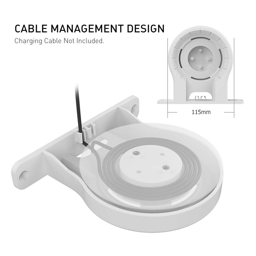 ABS Wall Mount Compatible with Nest WiFi Router- AC2200 Bracket Holder Shelf for Nest WiFi Point [Built-in Cable Management] (White)