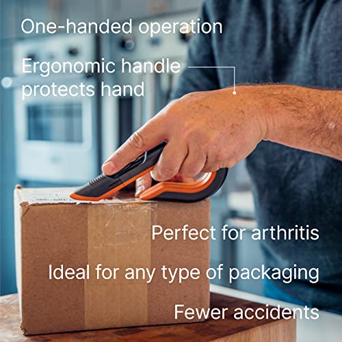 - 10400 Box Cutter, 3 Position Manual Button with Ceramic Blade, Locking blade