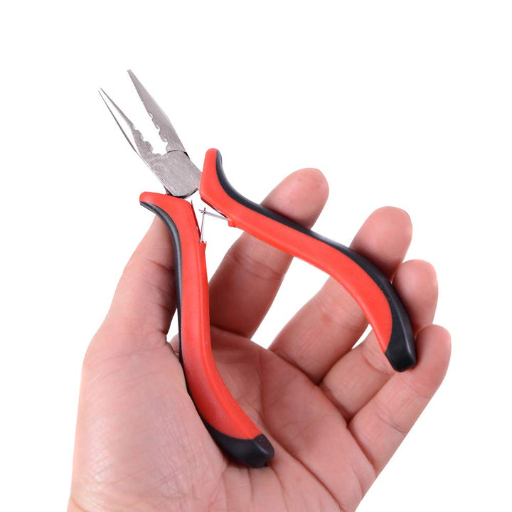 200pcs Silicone Micro Rings Hair Extensions Tools Kit: Three-hole Hair Pliers, Micro Pulling Hook Needle, Loop Threader and Silicone Micro Links (Black)