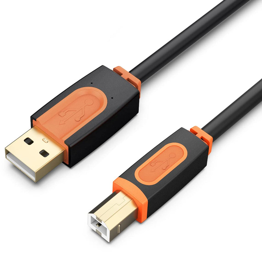 Printer Cable 25 ft, USB Printer Cable USB 2.0 Type A Male to Type B Male Scanner Printer Cord Compatible with HP, Canon, Lexmark, Epson, Dell, Xerox, Samsung etc