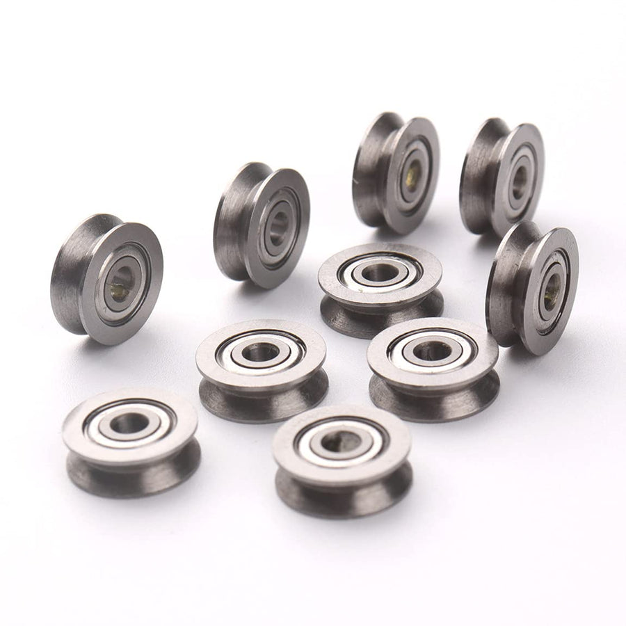 3x12x4mm V Groove Ball Bearing,20Pcs Deep V Groove Guide Carbon Steel Pulley for Rail Track Linear System