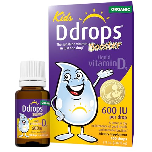 Ddrops Kids Booster 600IU 100 Drops - Daily Liquid Vita