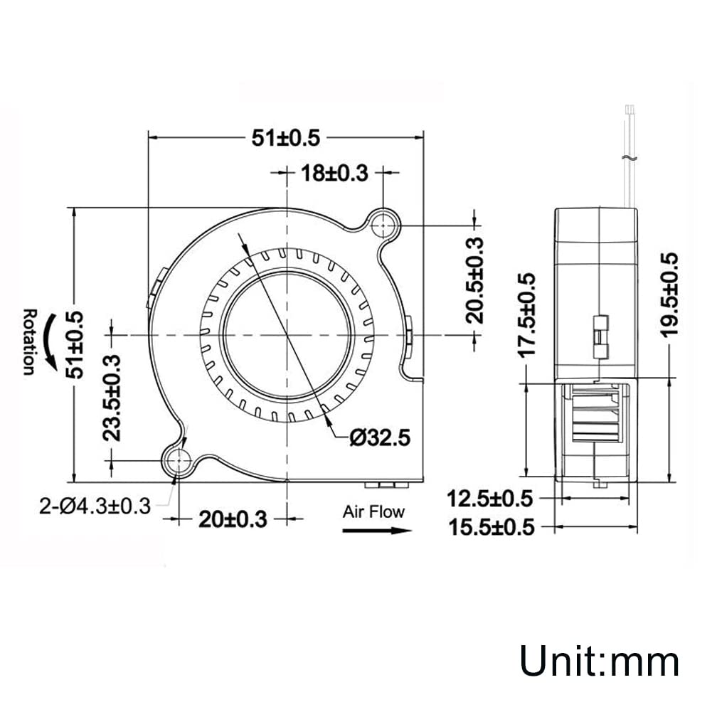 WINSINN 5015 Blower Fan 24V, 3D Printer 24 Volt Fans Bl
