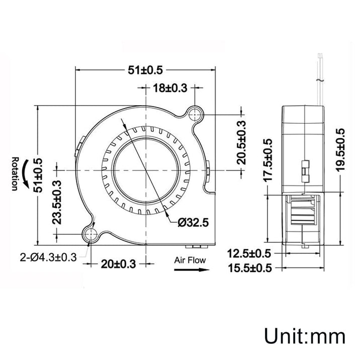 WINSINN 5015 Blower Fan 24V, 3D Printer 24 Volt Fans Bl