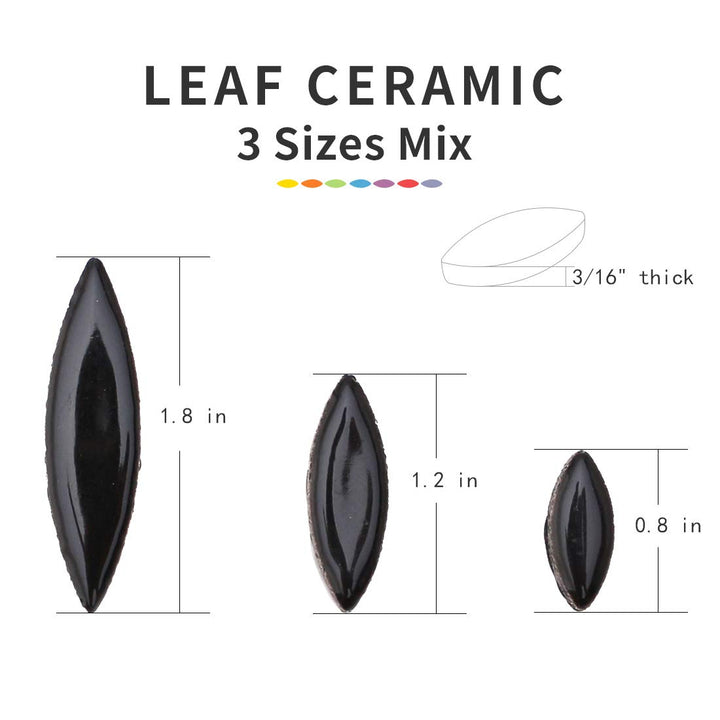Ceramic Mosaic Tiles for Crafts,Petal Shape Black Mosaic Pieces for Craft Supplies (Black,3 Sizes,312g)