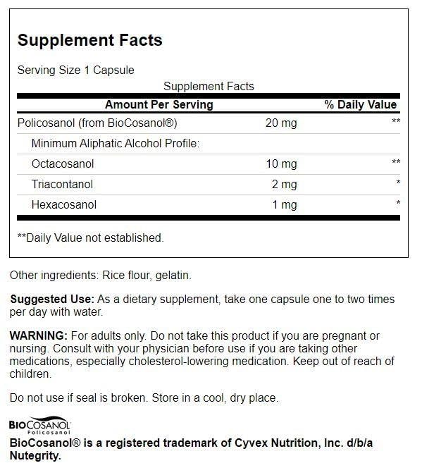 Swanson Policosanol - Supplement Helps Support Cardiova