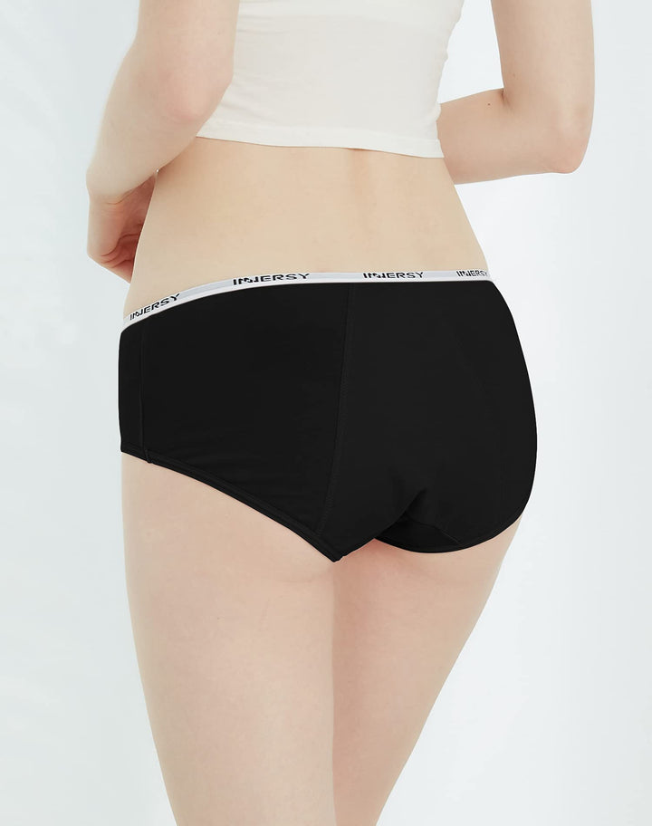 Big Girls&#39; Period Panties Menstrual Underwear for First Period Starter 3-Pack(Black,M(10-12 yrs))