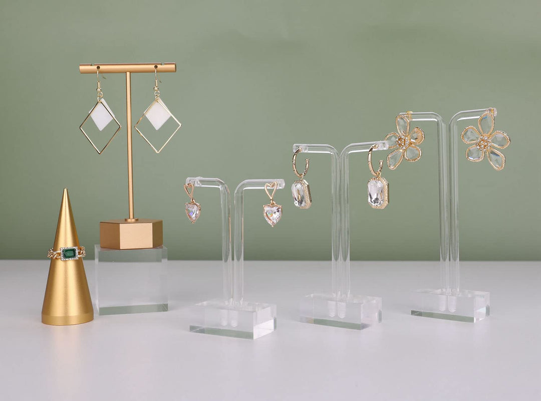 3pcs transparent earring T stand jewelry display for show, acrylic earring hanger for women, small clear earring holder for selling, jewelry Photography props3pcs earring stand-T shape