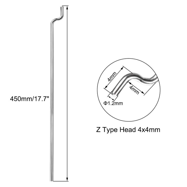 1.2mm x 450mm (17.7 Inch) Steel Z Pull/Push Rods Parts for RC Airplane Plane Boat Replacement (Pack of 20)