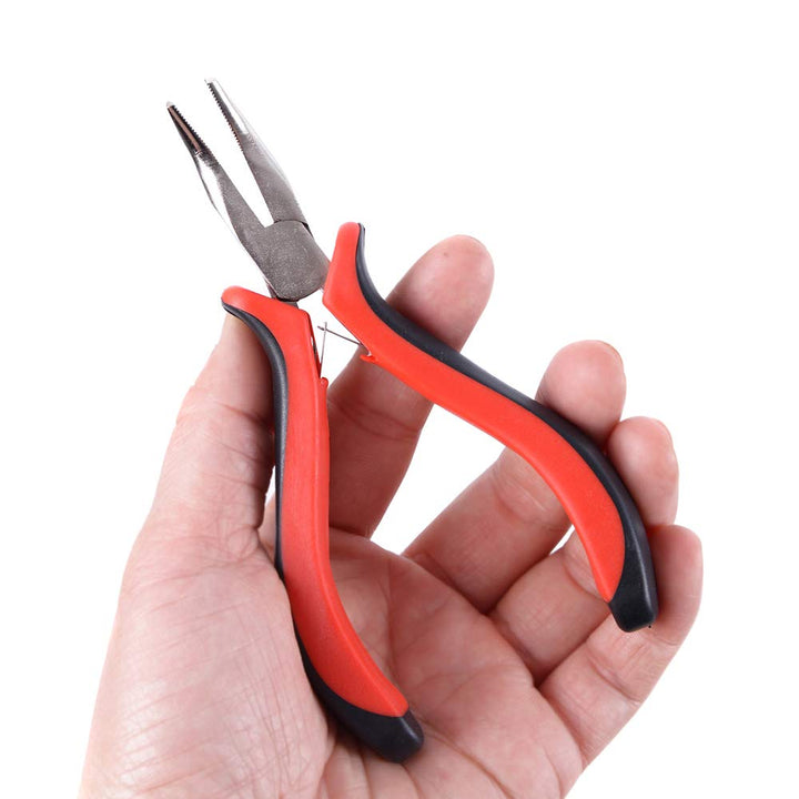 200pcs Micro Silicone Rings Hair Extensions Kit 1pc I-tip Hair Extension Pliers Micro Pulling Hook Needle Loop Threader and Micro Silicone Links (Black)
