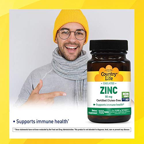 Country Life Chelated Zinc 50 mg - Certified Gluten-Fre