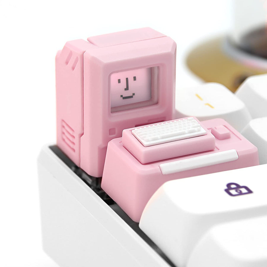 Custom Keycaps for Esc Key and Tab Key - Magnetic Light Transmission Keycaps - Classic Retro Mechanical Backlit Keyboard Esc Tab Keycap for GK61 GK64 SK87 GH60 PC Gamer ect Most Keyboard(Pink)