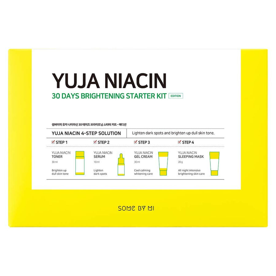 Yuja Niacin 30 Days Brightening Starter Kit/Toner 1.01Oz, Serum 0.33Oz, Gel Cream 1.01Oz, Sleeping Mask 0.67Oz / Melasma and Blemish Care/Facial Skin Care Set