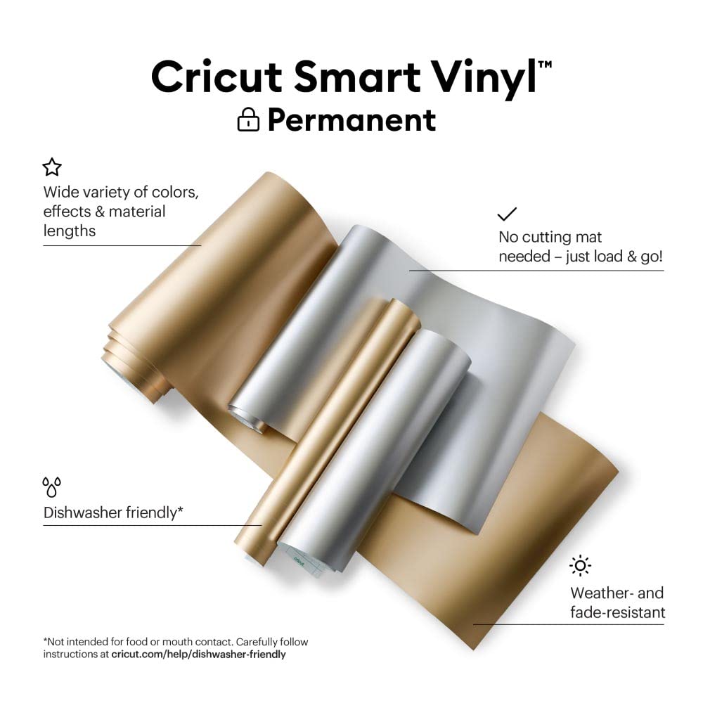 Cricut Smart Permanent Matte Metallic Vinyl (13in x 3ft