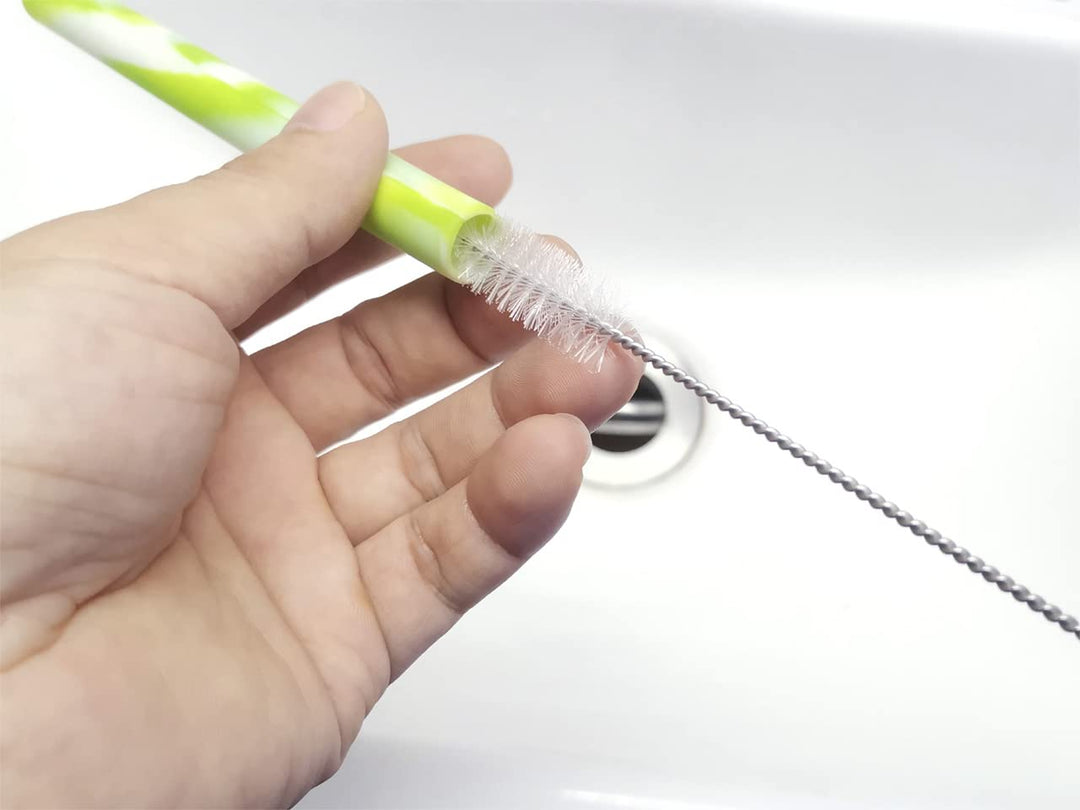 Drinking Straw Cleaning Brushes Set 17 Extra Long 1/2 Extra Wide Pipe Tube Cleaner Nylon Bristles Stainless Steel Handle - 17 x 1/2 (12 mm) - Set of 4