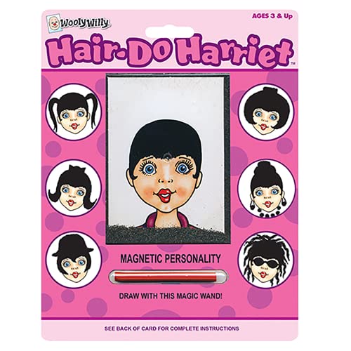 Hairdo Harriet Magnetic Personality — Classic Nostalgic Wooly Willy Toy — Add Hair to Character and Make Fun Faces — for Ages 3+