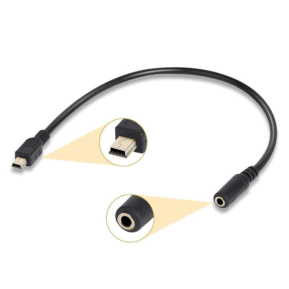 3.5mm Female to 5 Pin Mini USB Male Microphone Adapter Cable