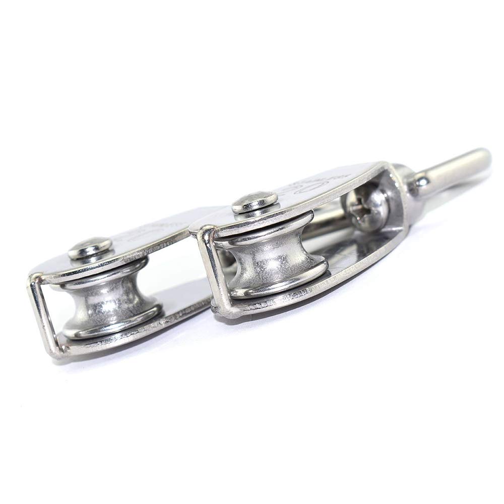 10Pcs M20 Single Pulley Block(20mm), 304 Stainless Steel Hanging Wire Pulley Roller, Swivel Lifting Wire Rope Cable Towing Wheel - Loading 75kg/165lbs