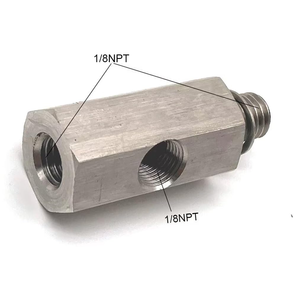 Stainless Steel 1/8 NPT Tee Oil Pressure Sensor Adapter, Fitting Pressure Switch Gauge Turbo Supply Feed line Connector for Most Cars SUVs Trucks